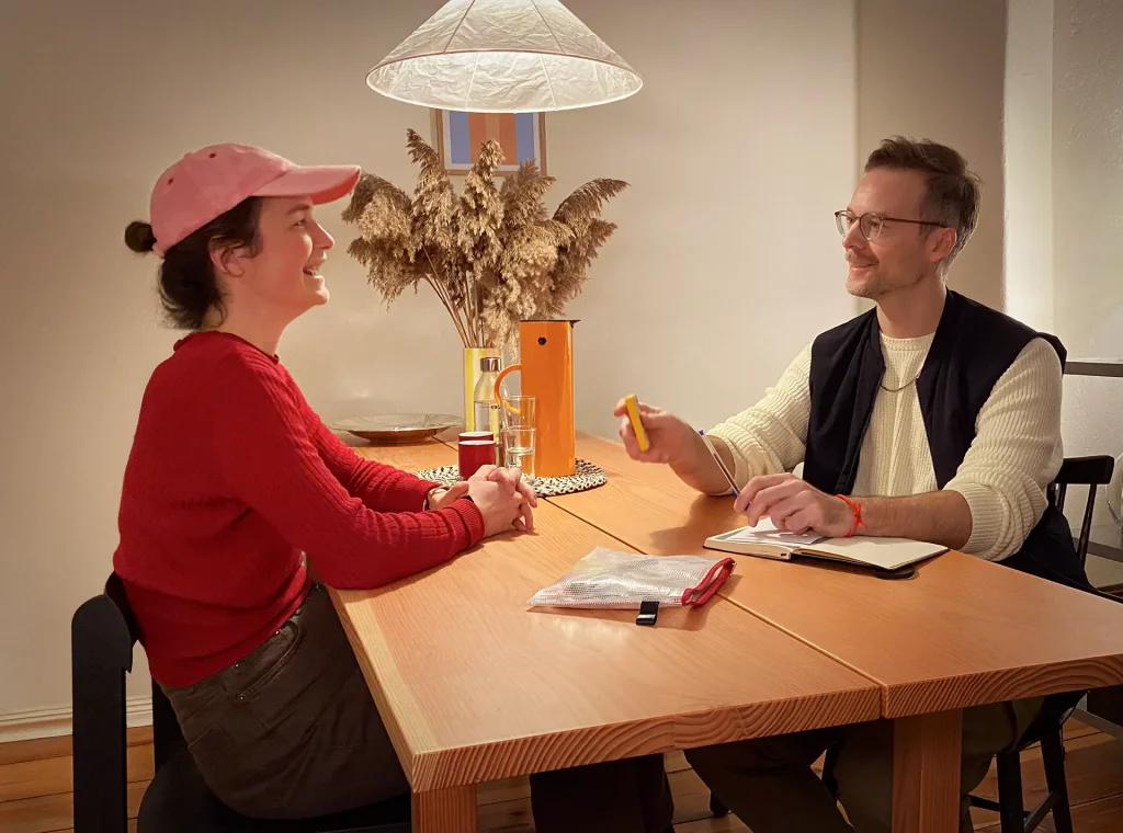 Wohn-Workshop vor Ort mit Kundin Wohn-Workshop vor Ort bei einem Kunden, Intensive Gespräche